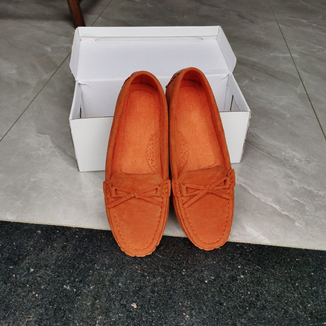 Stilla | Retro Loafers Med Sløjfe, Slip on Sko Med Rund Tå