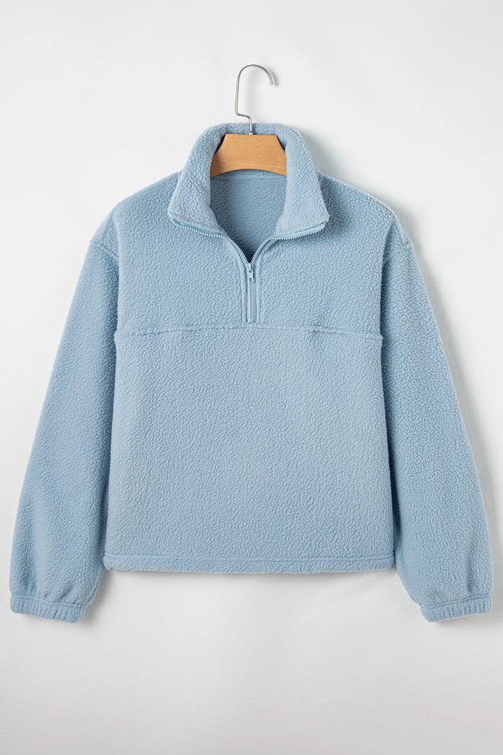 Stilla | Sweatjacke med lange ærmer og halvdelt lynlås