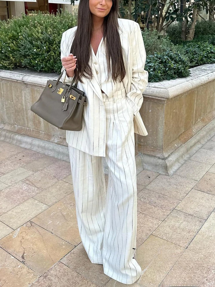 Stilla | Streifen Blazer-hosen Set