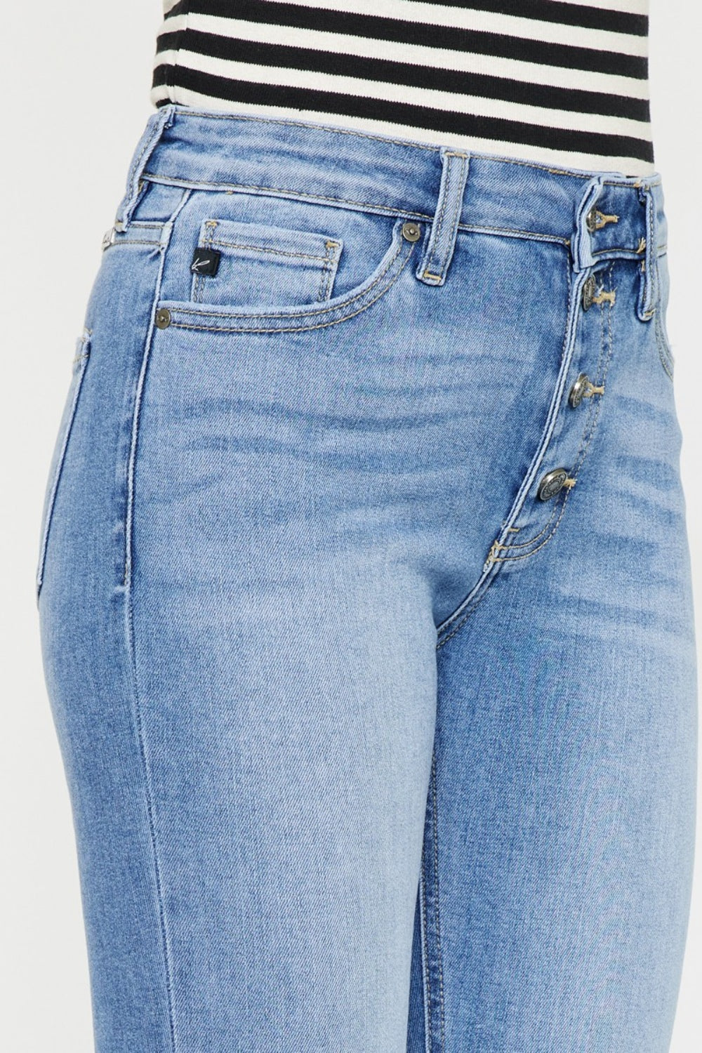 Stilla | Distressed Katteviduer Knap-til-fly Jeans