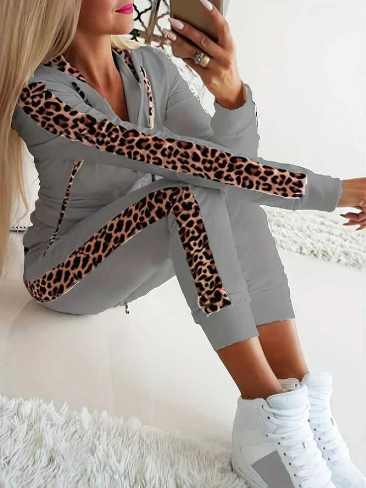 Stilla | Varm Dame Sweatshirt Med Leopardmønster
