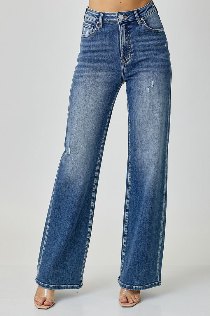 Stilla | Højtaljede Bred Ben Jeans