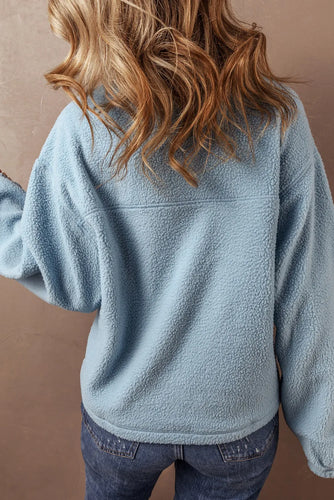 Stilla | Sweatjacke med lange ærmer og halvdelt lynlås