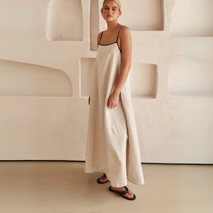 Stilla | Kvinders Linned Maxi Sommer Slip Kjole