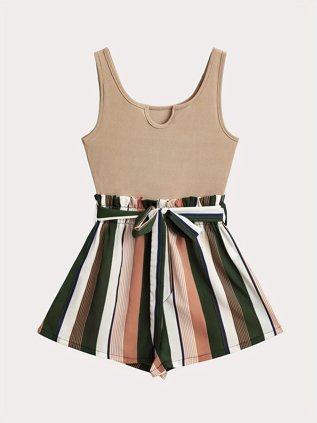 Stilla | Ærmeløs Stribet Jumpsuit Med Slids