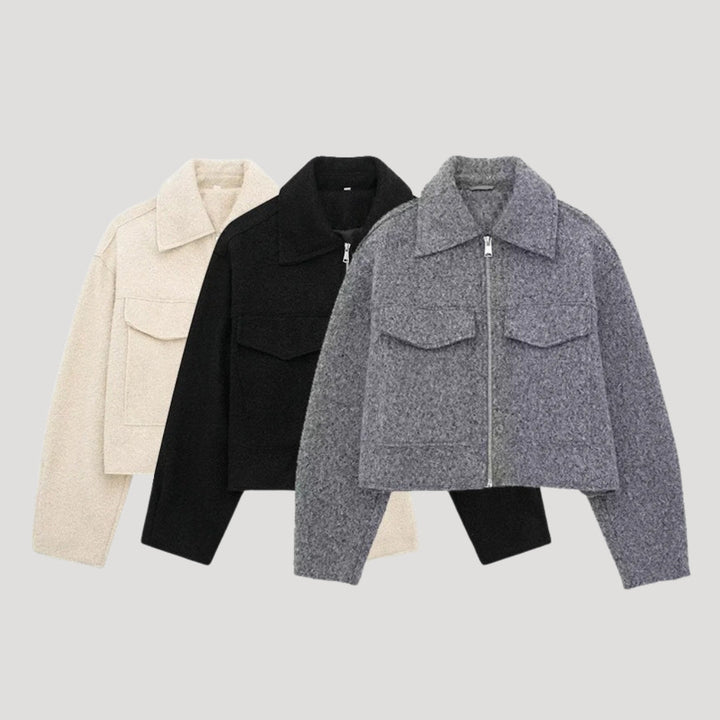 Stilla | Kvinder Cropped Uldblandingsjakke