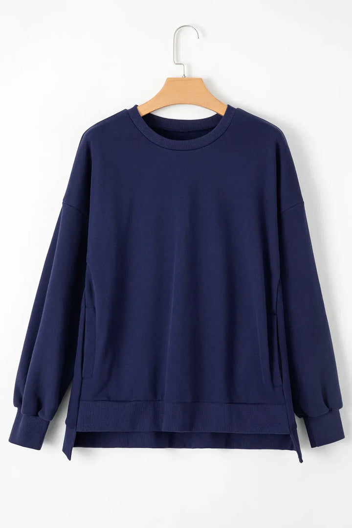Stilla | Sweatshirt med Rund Halsaussnit og Lange Ærmer