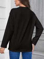 Stilla | Casual Kvinders Bagprint Langærmet T-shirt