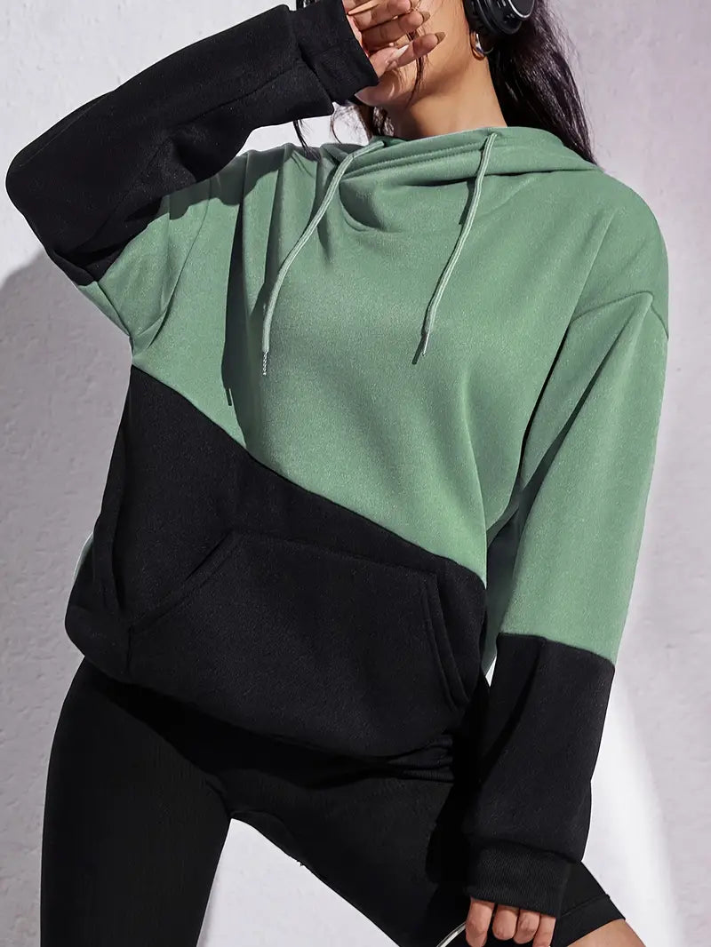 Stilla | Farveblok Hoodie Til Damer