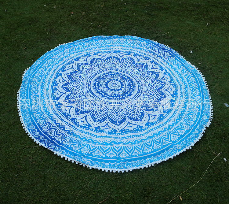 Dame rund Strandhåndklæde med Mandala-mønster og frynser Stilla