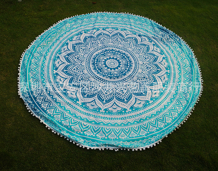 Dame rund Strandhåndklæde med Mandala-mønster og frynser Stilla