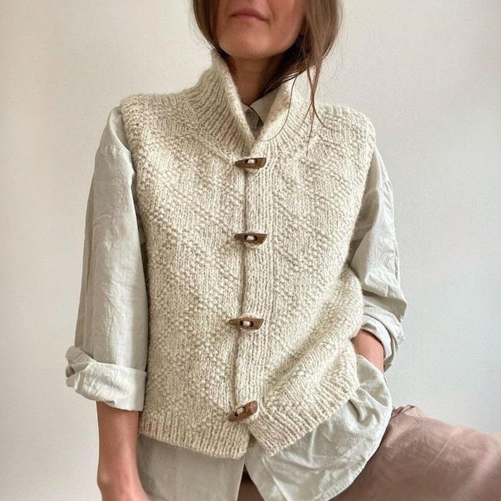 Stilla | Ensfarvet Ærmeløs Pullover Med Ståkrave