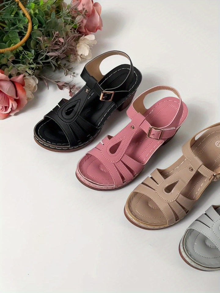 Stilla | Sandaler Med Rem T-Sommer Højhælede Skridsikre Sko Med Blokhæl