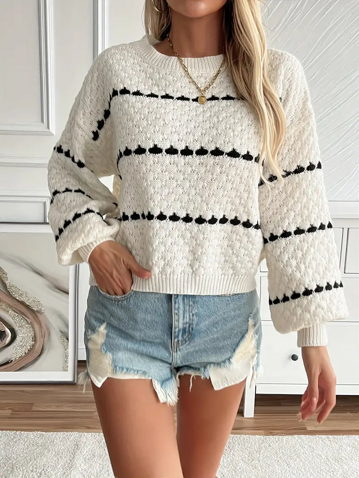 Stilla | Elegant strikpullover med rund halsudskæring