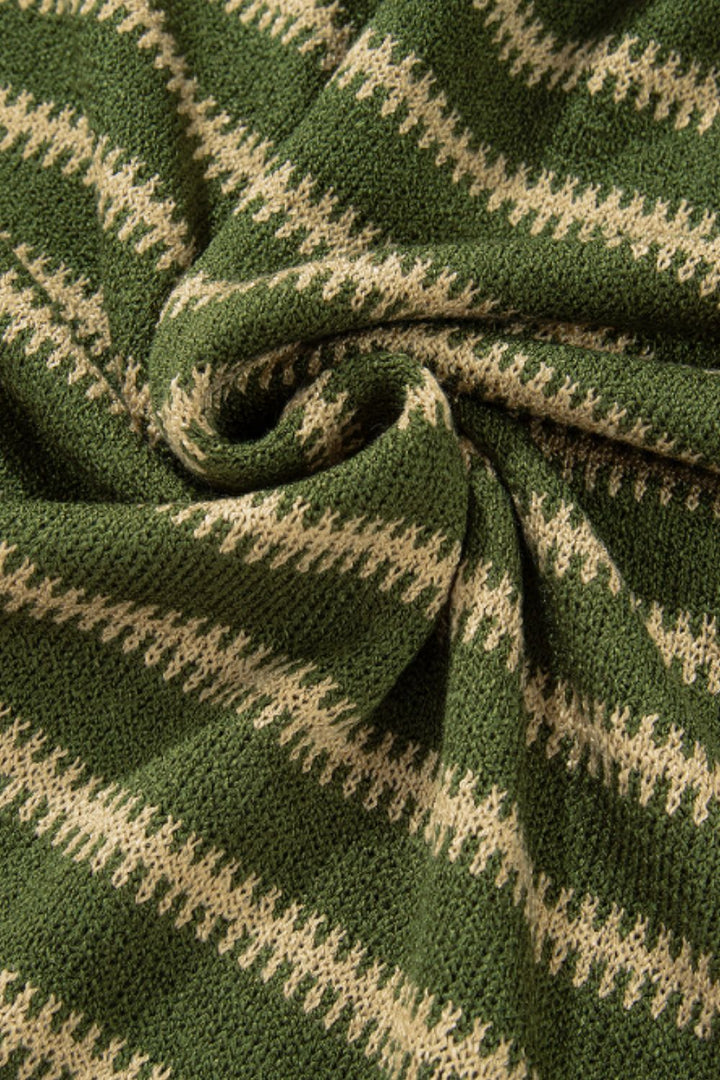 Stilla | Stribet Sweater Med Rund Halsudskæring og Faldende Skuldre