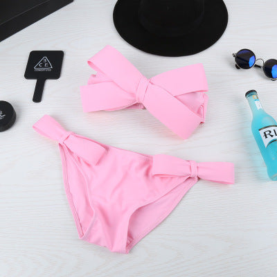 Dame bikini sæt med fashionable sløjfedetaljer og høj benudskæring Stilla