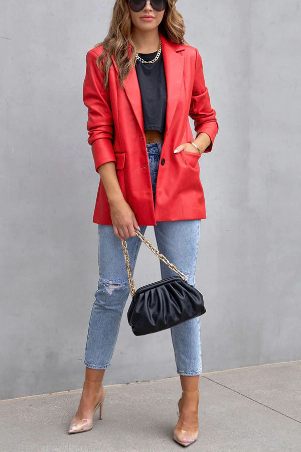 Stilla | Mode Affairs Lommer Faux Læder Blazer