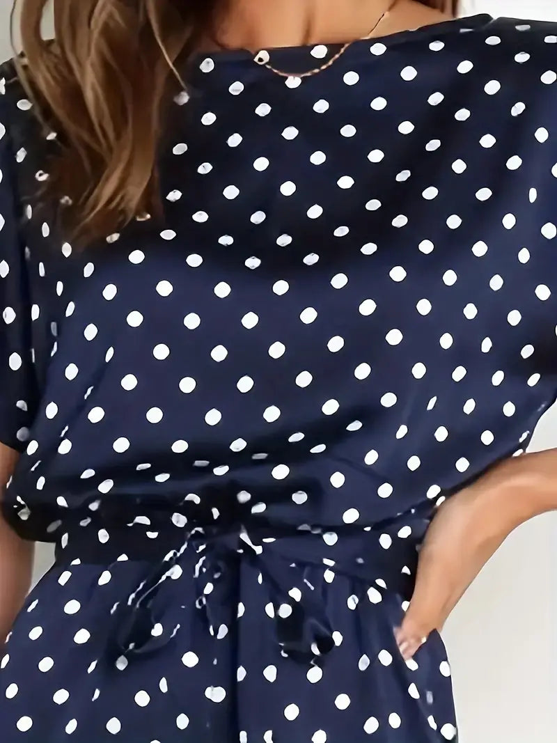 Stilla | Elegant marineblå kombination med punkter