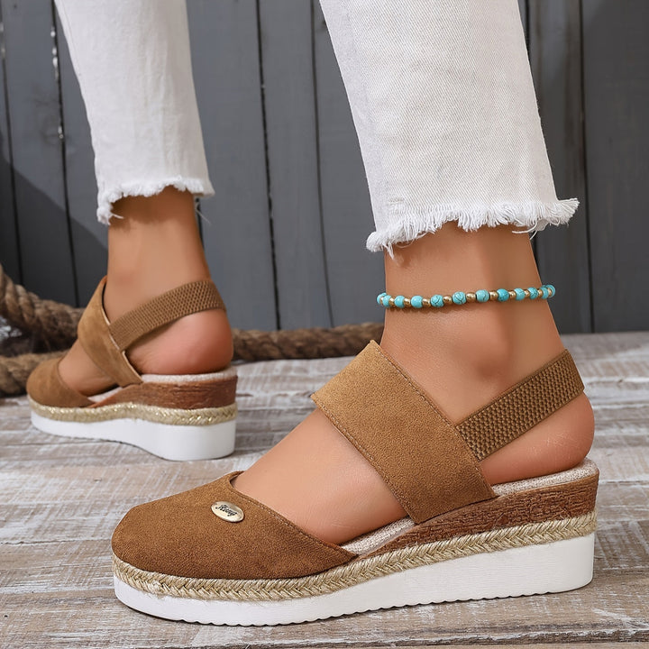 Stilla | Dame Sandaler På Platform: Skridsikre, Lukket Tå, Elastisk Rem