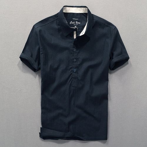 Herre poloshirt med drejet krave og knapliste Stilla
