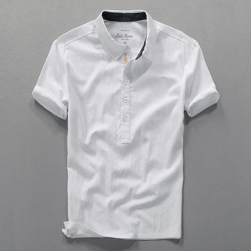 Herre poloshirt med drejet krave og knapliste Stilla