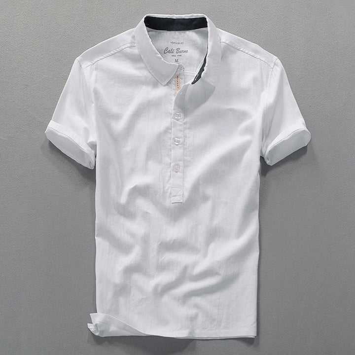 Herre poloshirt med drejet krave og knapliste Stilla