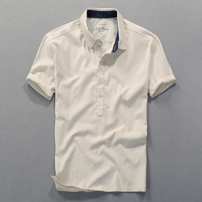 Herre poloshirt med drejet krave og knapliste Stilla