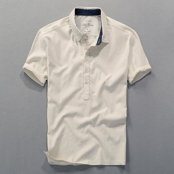 Herre poloshirt med drejet krave og knapliste Stilla