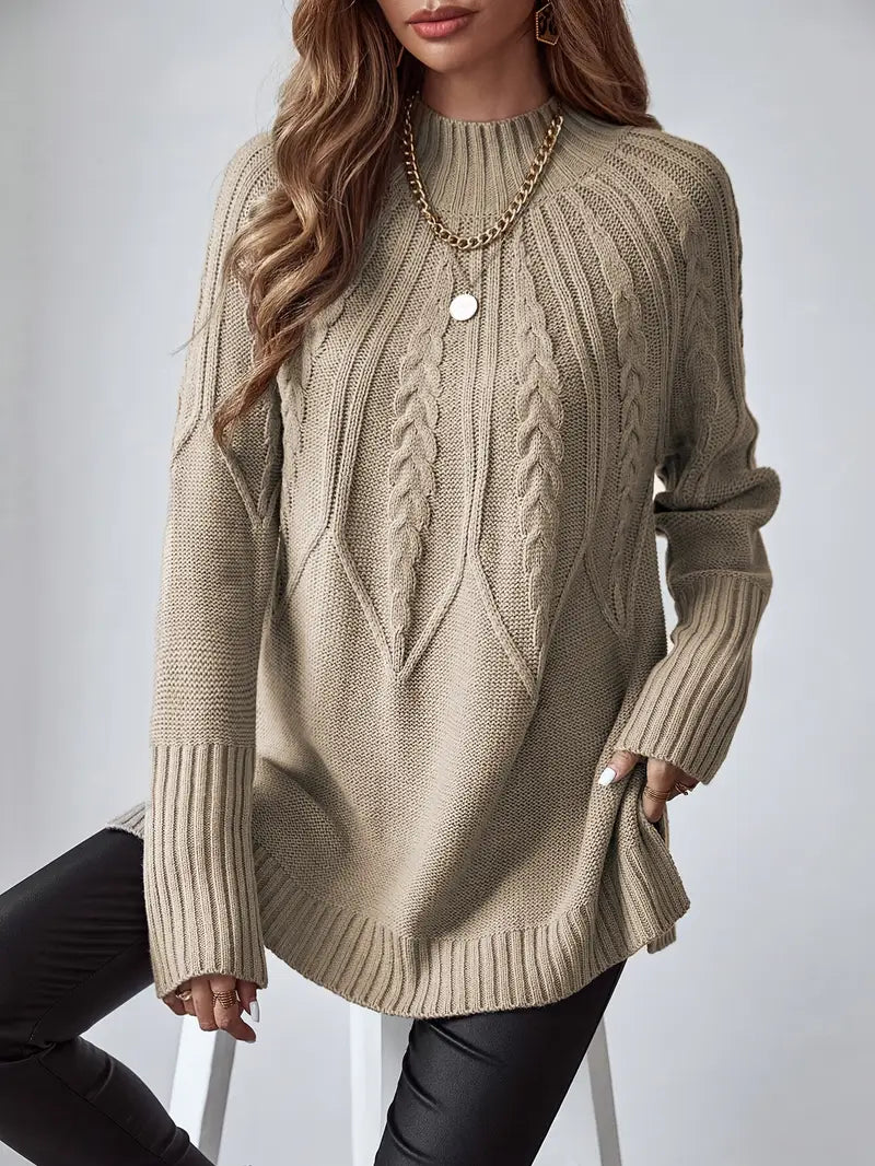 Stilla | Dame Trøje Med Krave Strik, Jacquard, Akryl, Efterår/