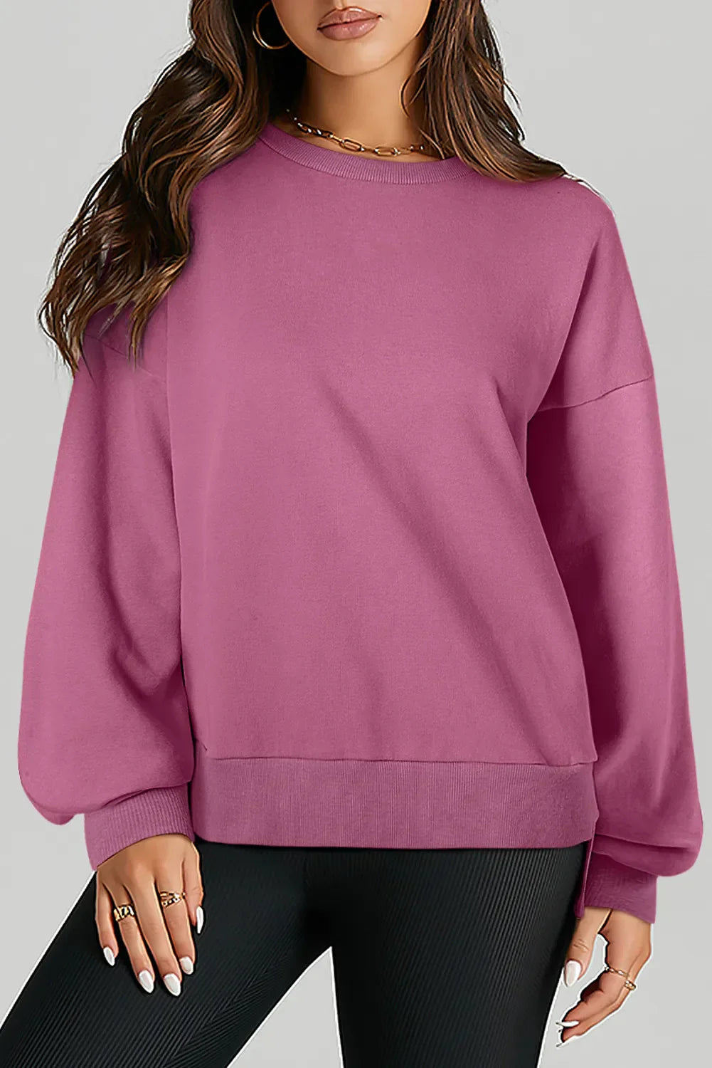 Stilla | Sweatshirt med lange ærmer og rund halsudskæring Oppe og Nede