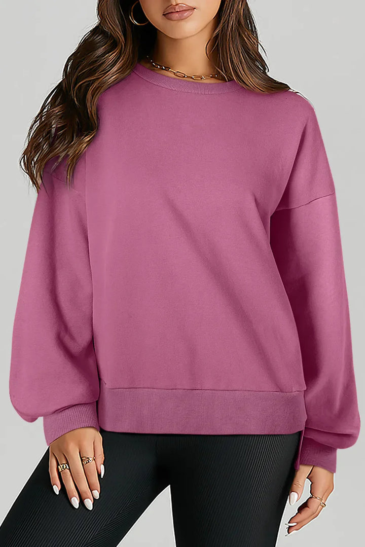 Stilla | Sweatshirt med lange ærmer og rund halsudskæring Oppe og Nede