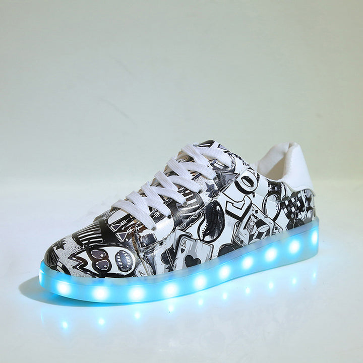 Dame lysende sneakers med iøjnefaldende grafik og skridsikker sål Stilla
