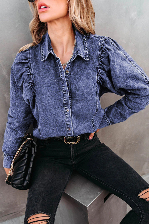 Stilla | Booker Denim Knapnederdel Top