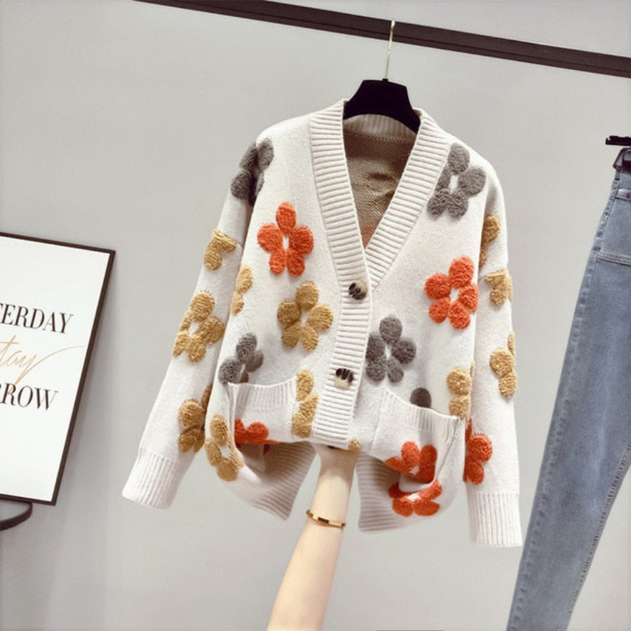 Stilla | Blomster Cardigan Dame