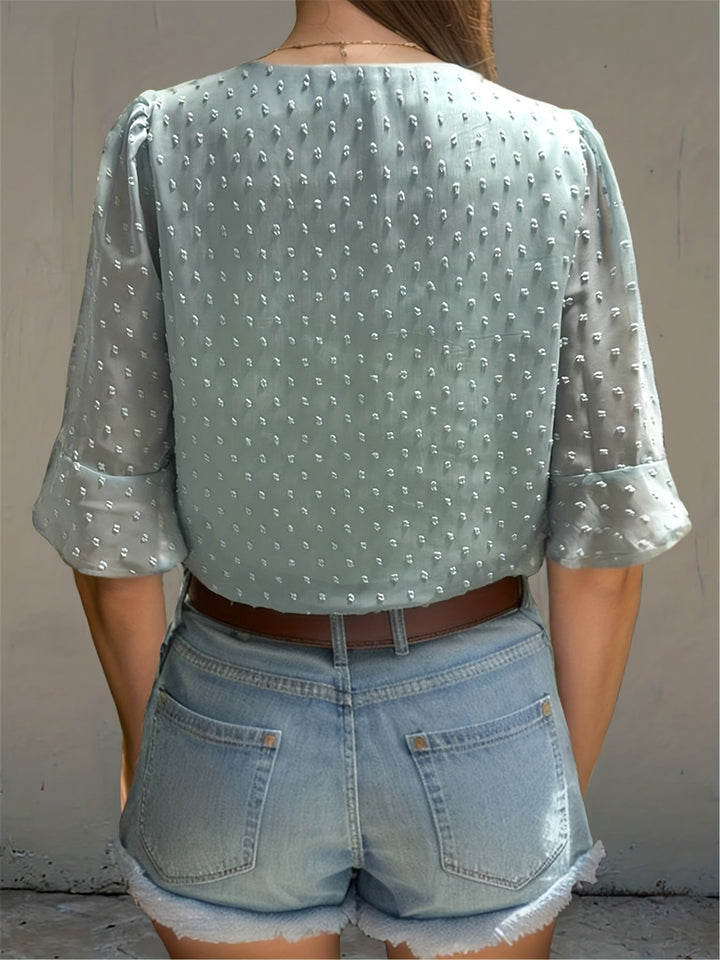 Stilla | Løs Chiffonbluse Med Lange Ærmer