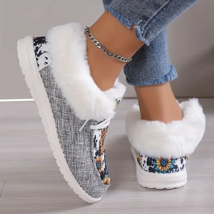 Stilla | Hygge Dame Sneaks Med Solblomst Print