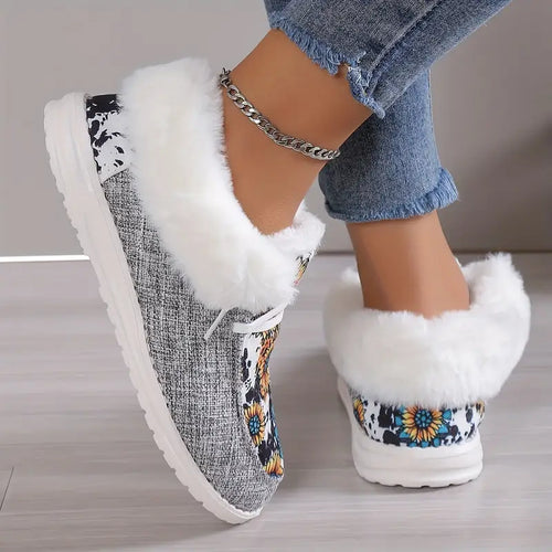 Stilla | Hygge Dame Sneaks Med Solblomst Print