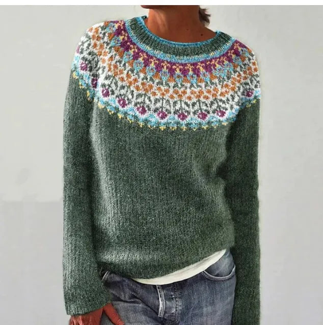 Stilla | Retro Efterårsstrikbluse Dame