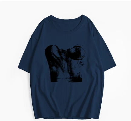 Stilla | Hirsionsan Harajuku T-shirt Med Grafiktryk