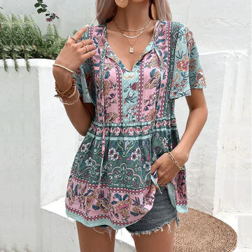 Stilla | Boho blomsterbluse