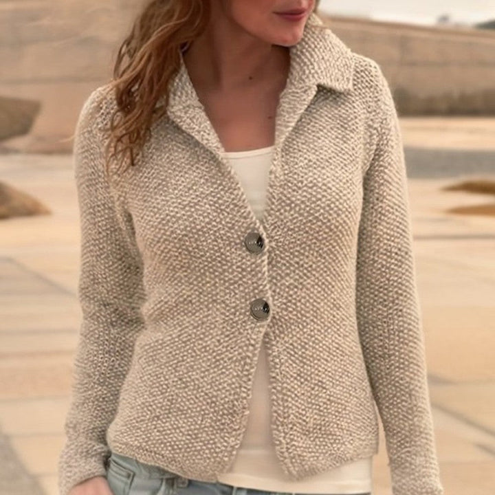 Stilla | Pullover Khaki Uni Med Krave