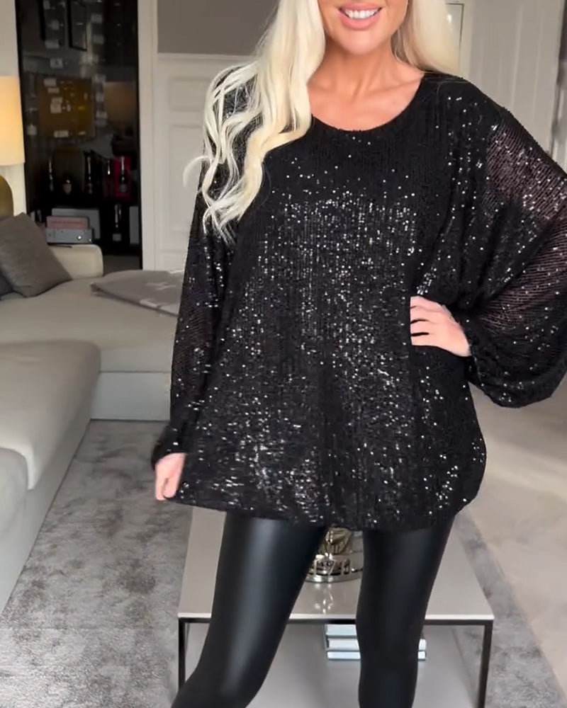 Stilla | Elegant Top Med Pailletter