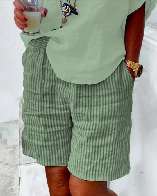 Stilla | Stribede bomulds shorts