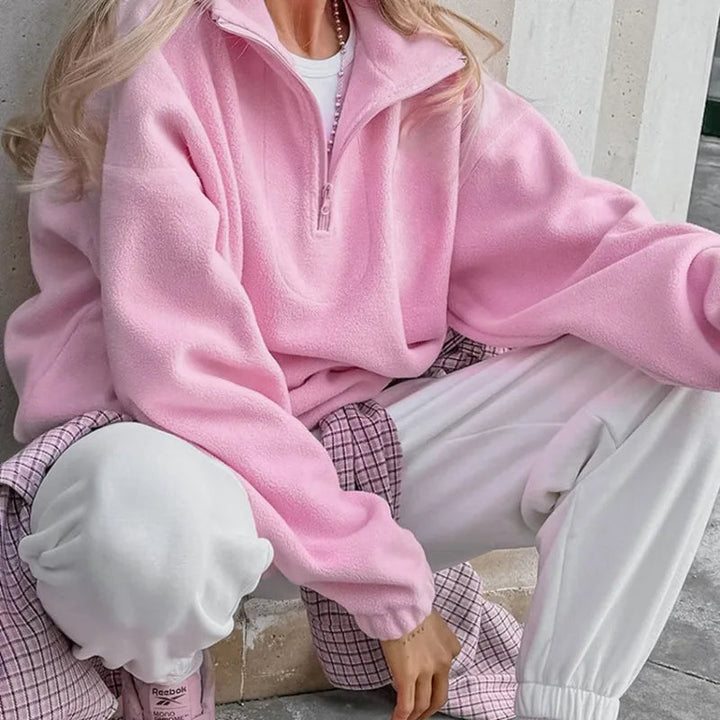 Stilla | Krammevenlig fleece-pullover med lynlås