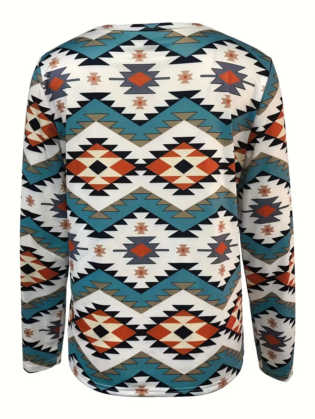 Stilla | T-shirt med Lange Ærmer af Bomuld med Geometrisk Mønster