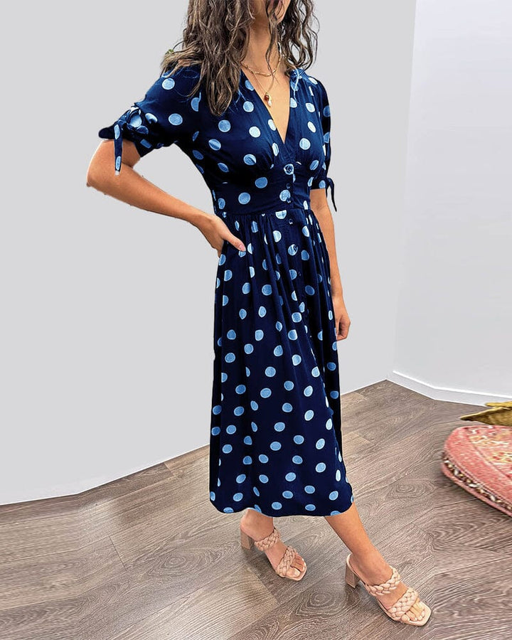 Stilla | Polka Dots V-hals Kjole