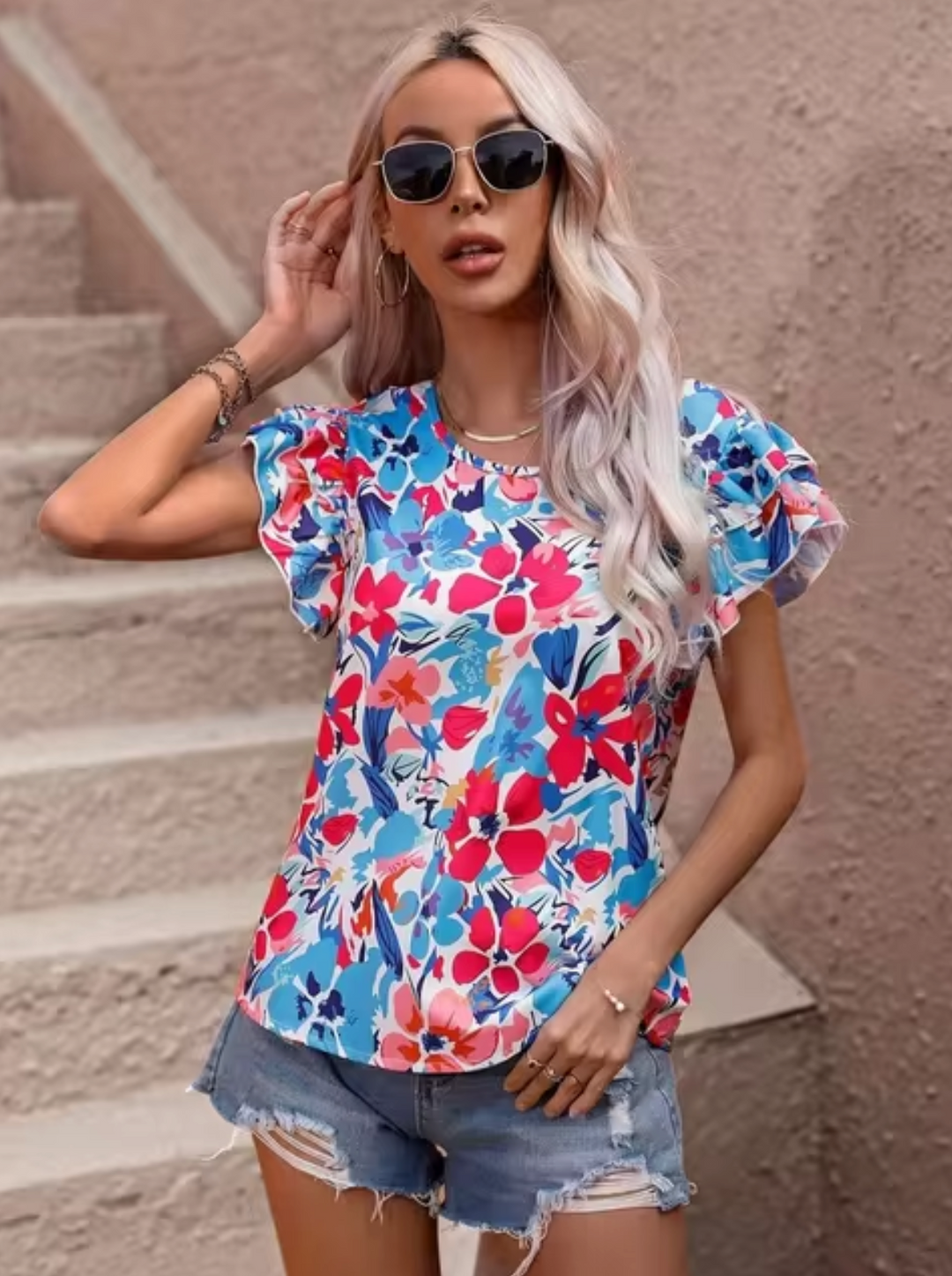 Stilla | Sommerbluse med blomster mønster