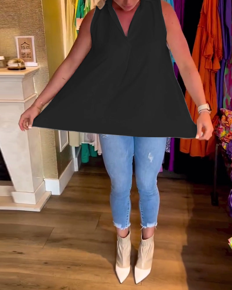 Stilla | Ruffled Lapel Top Stilfuld og Elegante Sommerbeklædning