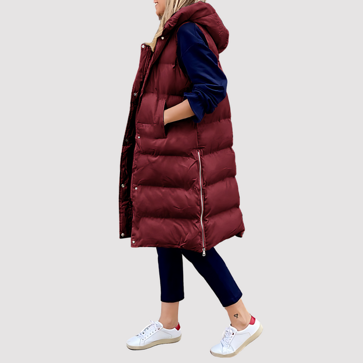 Stilla | Fashionabel Lang Frakke Med Hætte