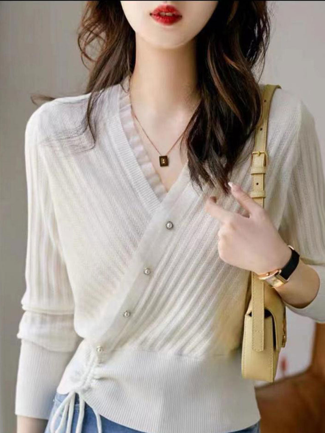 Stilla | Bluse Langærmet V-hals Bluse